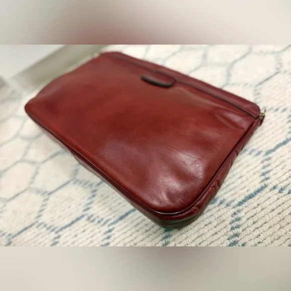 ETIENNE AIGNER Vintage Burgundy Leather Flex-Frame Shoulder Bag/Clurch Purse - Picture 12 of 16